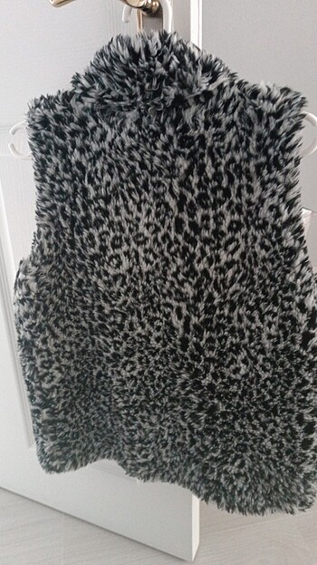 s Beden Gri leopar yelek 