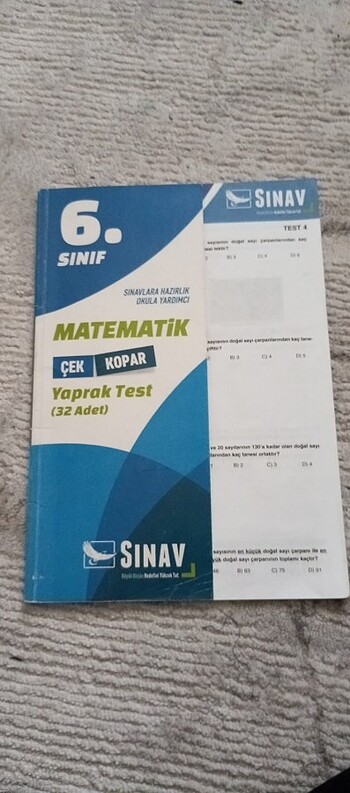 6 sınıf matematik Çek Kopar yaprak test sınav Yayınları