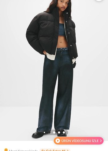 Düğmeli Siyah Kadın Kışlık Mont - Görsel 2