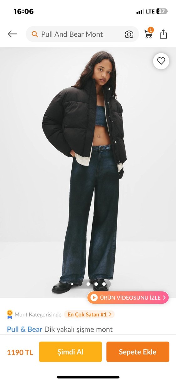 Düğmeli Siyah Kadın Kışlık Mont - Görsel 2