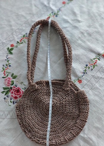 Kahve Örgü Bohem Kadın Çanta - Görsel 7