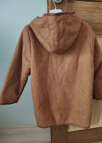 Düğmeli Kahverengi Süet Erkek Çocuk Kabanı - Görsel 2