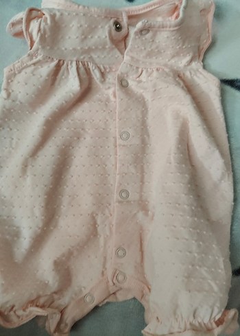 Düğmeli Pembe Kız Bebek Tulum - Görsel 4