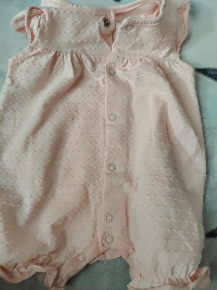 Düğmeli Pembe Kız Bebek Tulum - Görsel 4