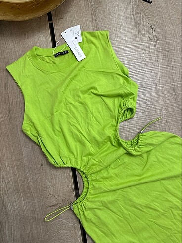 xs Beden Bershka Yeşil Elbise
