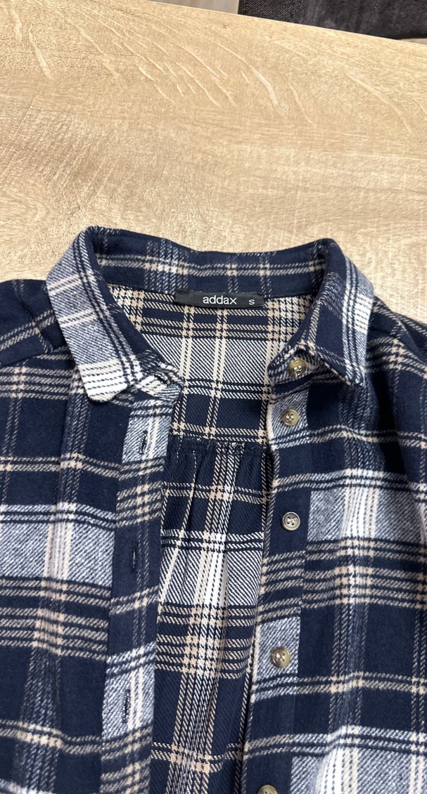 Kadın Mavi Pamuklu Kareli Gömlek - Görsel 2