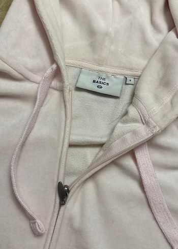 C&A Pembe Kapüşonlu Fermuarlı Kadın Kadife Ceket