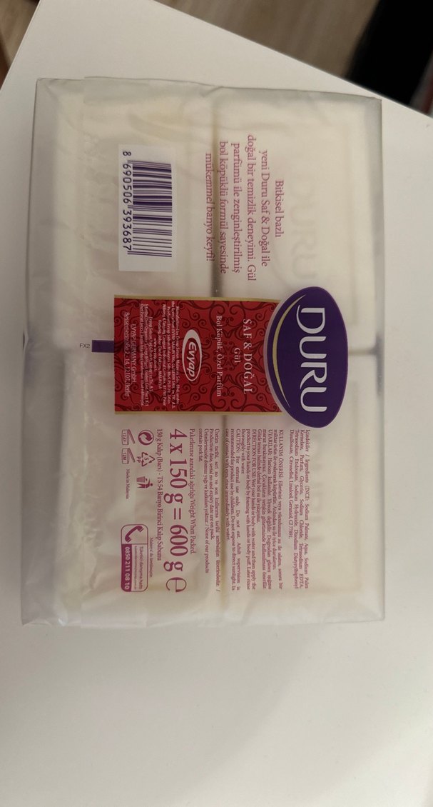 Duru Saf & Doğal Gül Kokulu Sabun 4x90g - Görsel 2