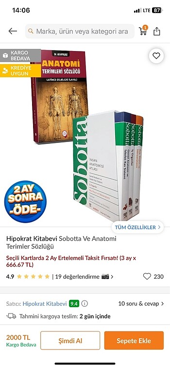 sobotta kitap seti anatomi