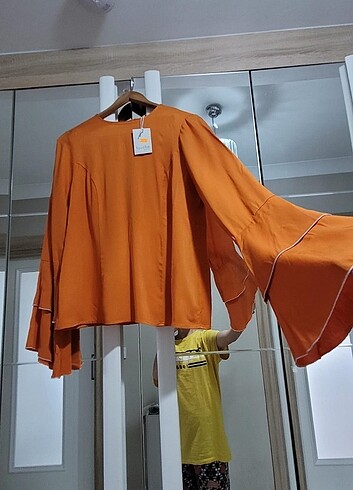 40 Beden turuncu Renk Toucheprive bluz gömlek
