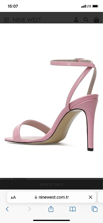 38 Beden Nine West Pembe Topuklu Ayakkabı