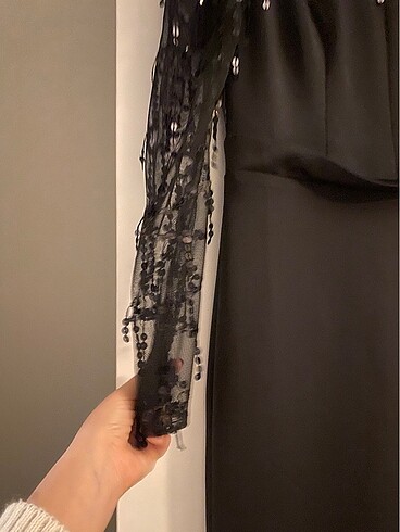 40 Beden Siyah şık abiye elbise etiketli