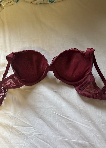 Bordo Dantel Detaylı Destekli Penti 80b Sütyen - Görsel 2
