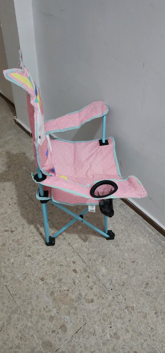 Pembe Unicorn Desenli Çocuk Sandalyesi - Görsel 5