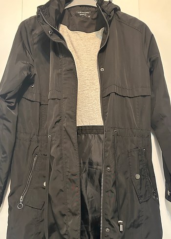 Siyah Kuşaklı Uzun Mont - Görsel 4