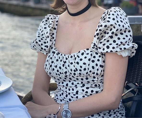Zara puantiyeli elbise