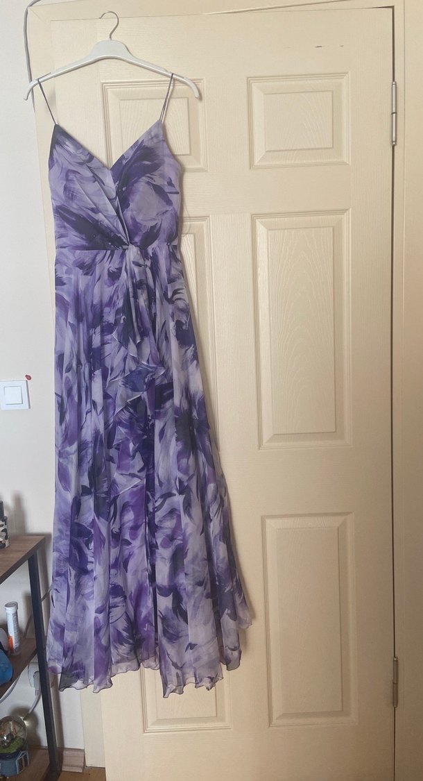 Mor Drapeli Uzun Elbise - Carmen Marka - Görsel 3