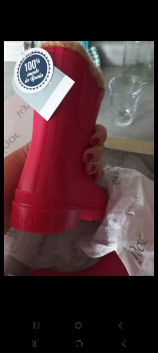 Kız Çocuk Kırmızı Kürklü Kauçuk Bot - Görsel 4