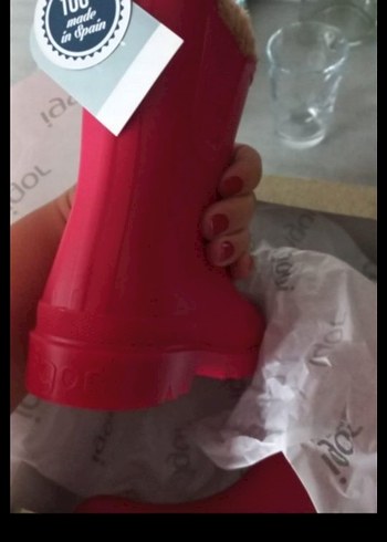 Kız Çocuk Kırmızı Kürklü Kauçuk Bot - Görsel 2