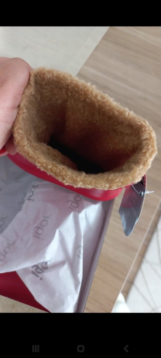 Kızlar için Kırmızı Kauçuk Botlar Velcro - Görsel 4