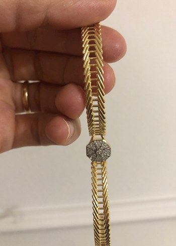 Altın Renkli Zincir Detaylı Kadın Bileklik - Görsel 3