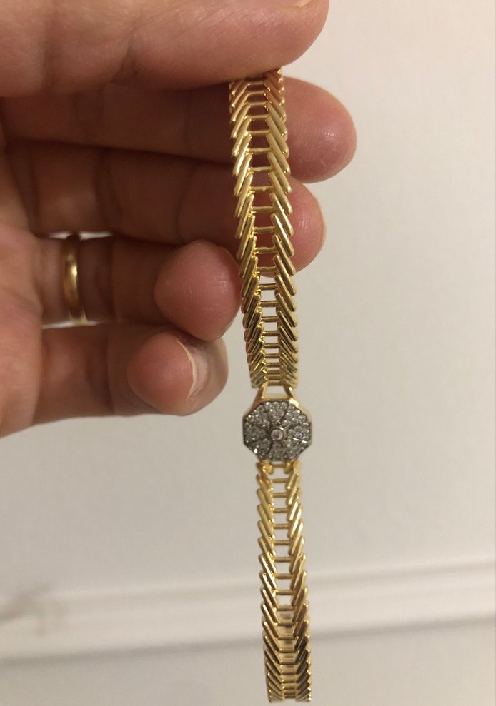 Altın Renkli Zincir Detaylı Kadın Bileklik - Görsel 3