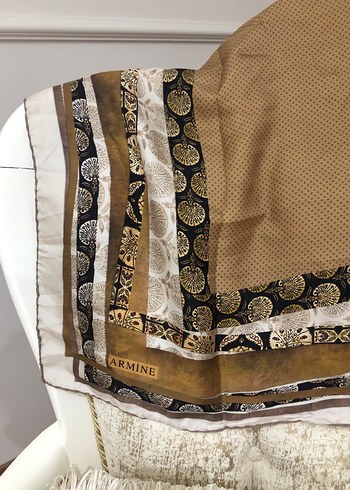 Kadın Kahverengi Parlak eşarp - Görsel 5