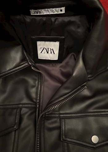 Erkek Siyah Biker Deri Ceket - Görsel 2