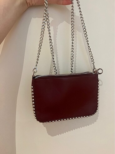 stradivarius bordo çanta
