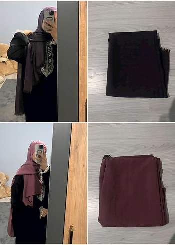 Bordo Drapeli Kadın Şallar