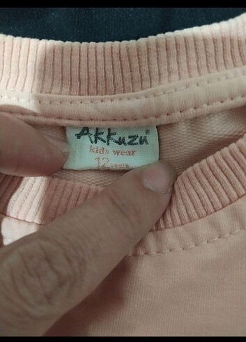 12-13 Yaş Beden turuncu Renk Somon rengi kız cocuk sweatshirt