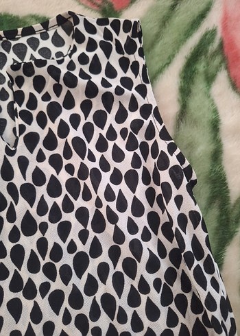 Zebra Desenli sifir kol bluz - Görsel 3