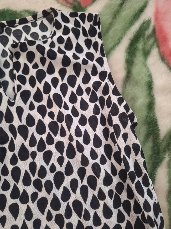 Zebra Desenli sifir kol bluz - Görsel 3