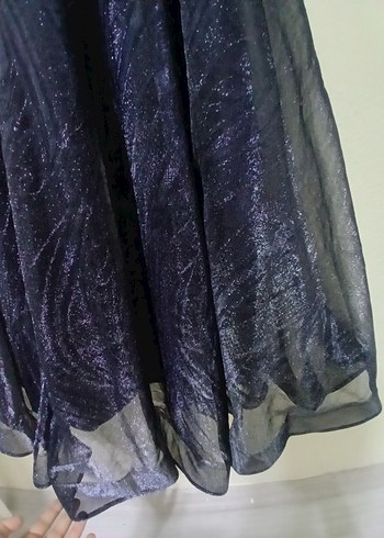 Uzun Lacivert Kadın Abiye Elbise - Görsel 6