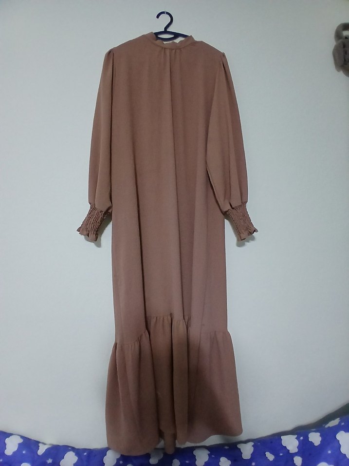 Diger Gül Kurusu Uzun Kollu Uzun Elbise - Görsel 2