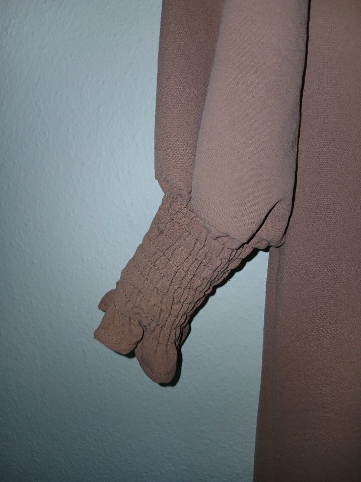 Diger Gül Kurusu Uzun Kollu Uzun Elbise - Görsel 4