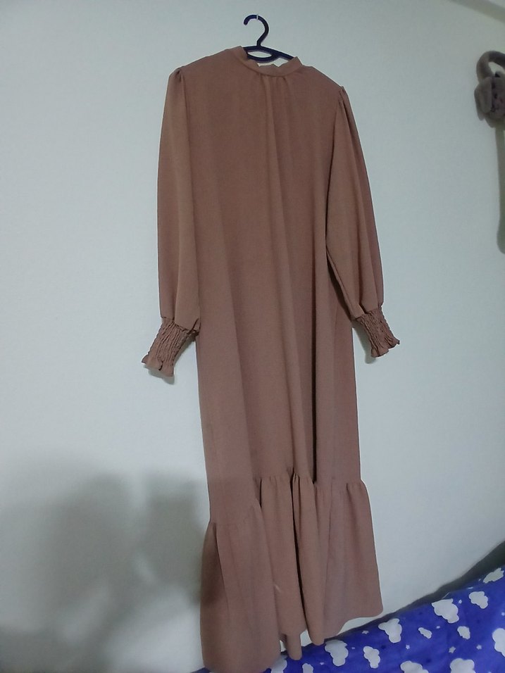 Diger Gül Kurusu Uzun Kollu Uzun Elbise - Görsel 3