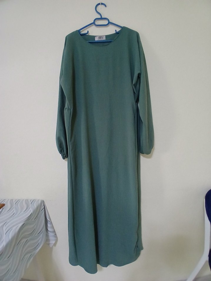Yeşil Khimar ve Elbise Takım - Görsel 4