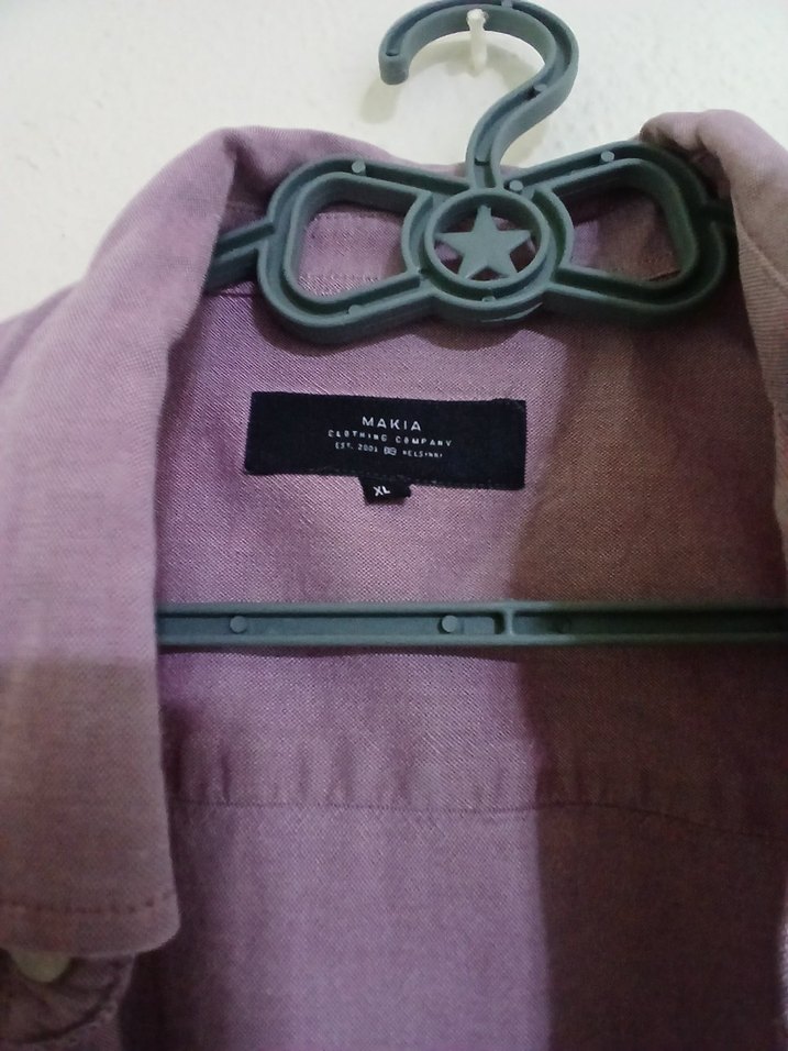 Erkek Pastel Pembe Keten Gömlek Uzun Kollu - Görsel 3