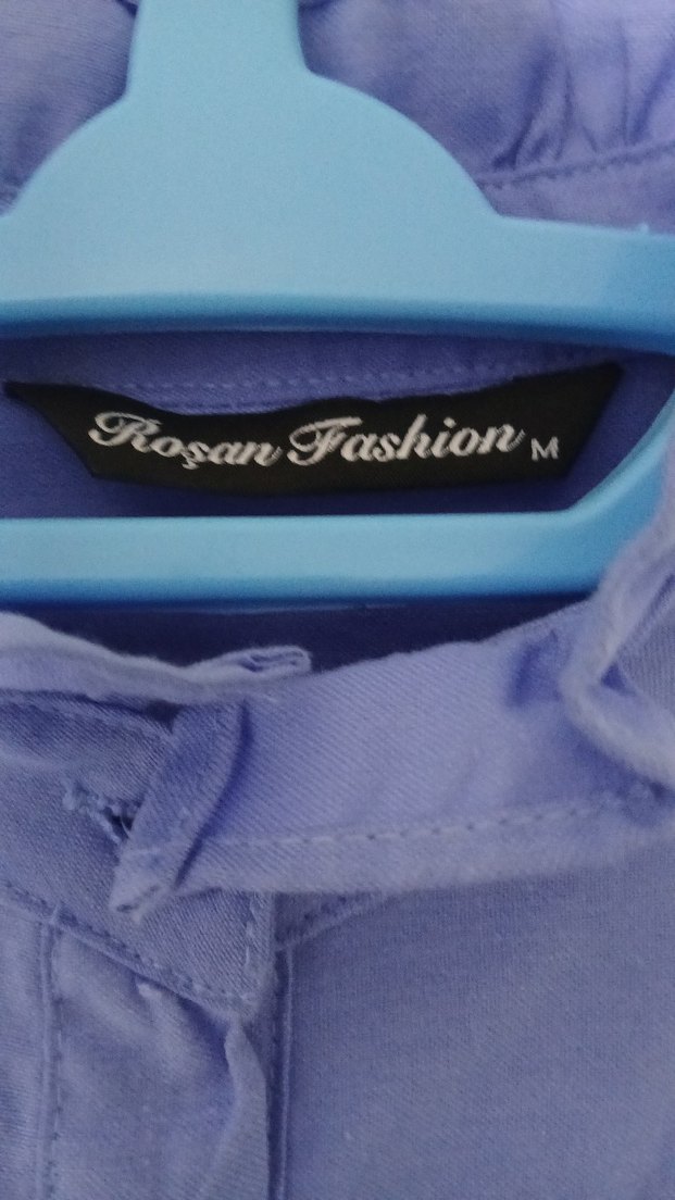 Fırfırlı Mavi Keten Gömlek - Görsel 2