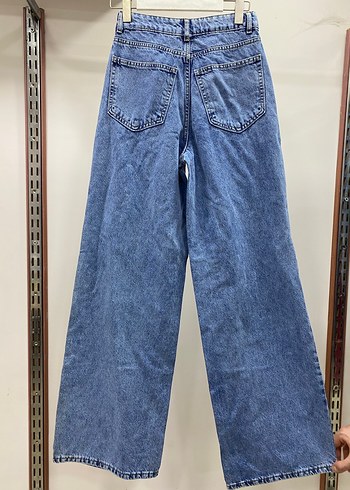 Mavi Batik Desenli Bol Kesim Kadın Kot Pantolon - Görsel 4