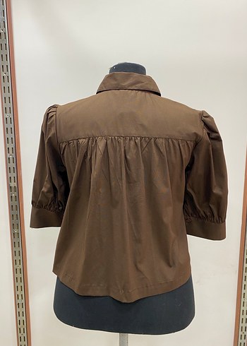 Kahverengi Düğmeli  Kadın Gömlek - Görsel 4