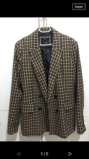Ekoseli blazer ceket 