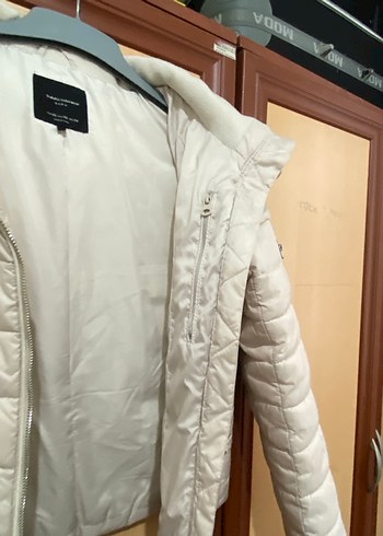 xs Beden Bej Mini Kadın Kışlık Mont