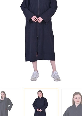 Kadın Siyah Uzun Fermuarlı Kap invee markasına aittir - Görsel 5