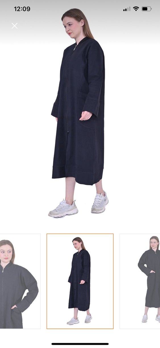 Kadın Siyah Uzun Fermuarlı Kap invee markasına aittir - Görsel 4