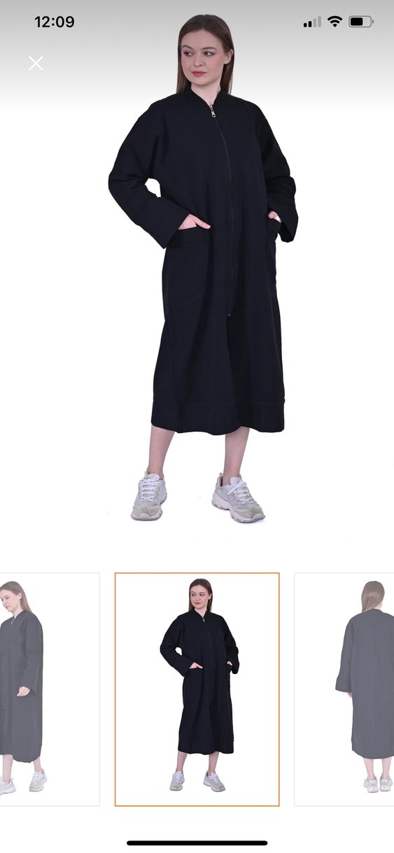 Kadın Siyah Uzun Fermuarlı Kap invee markasına aittir - Görsel 3