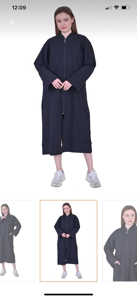 Kadın Siyah Uzun Fermuarlı Kap invee markasına aittir - Görsel 5