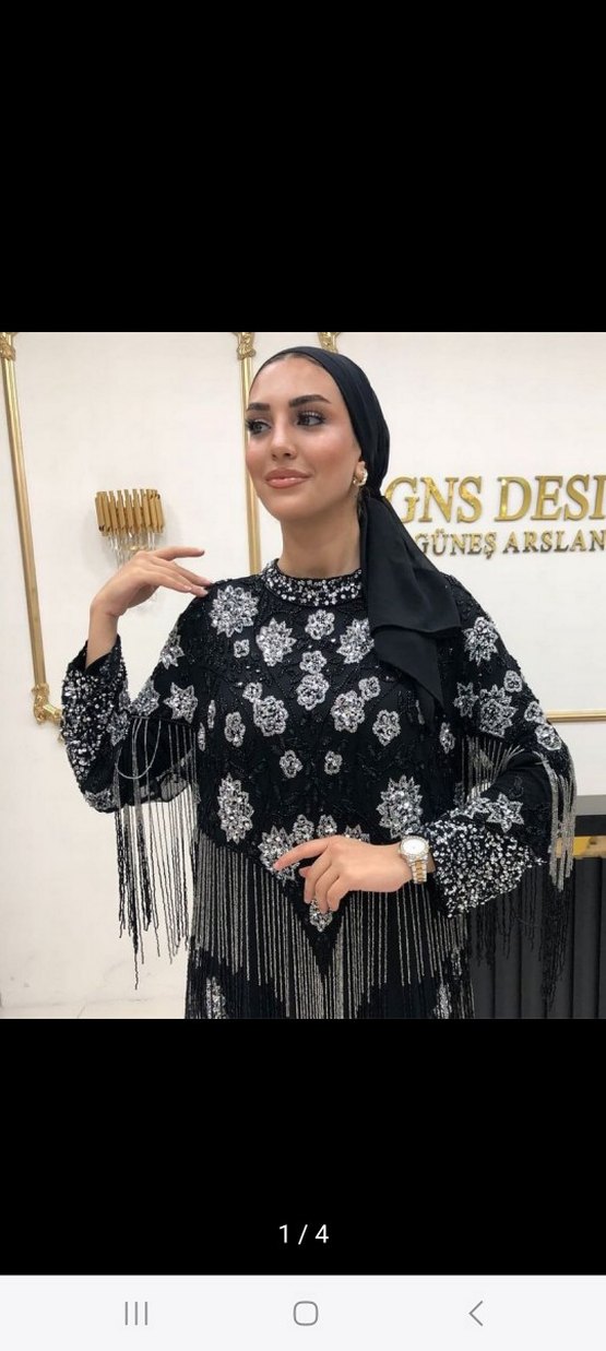 boncuk İşlemeli abiye 44 beden den 50 bedene kadar oluyor - Görsel 3