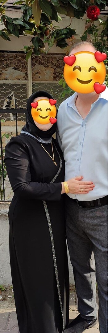 Siyah taşlı abiye